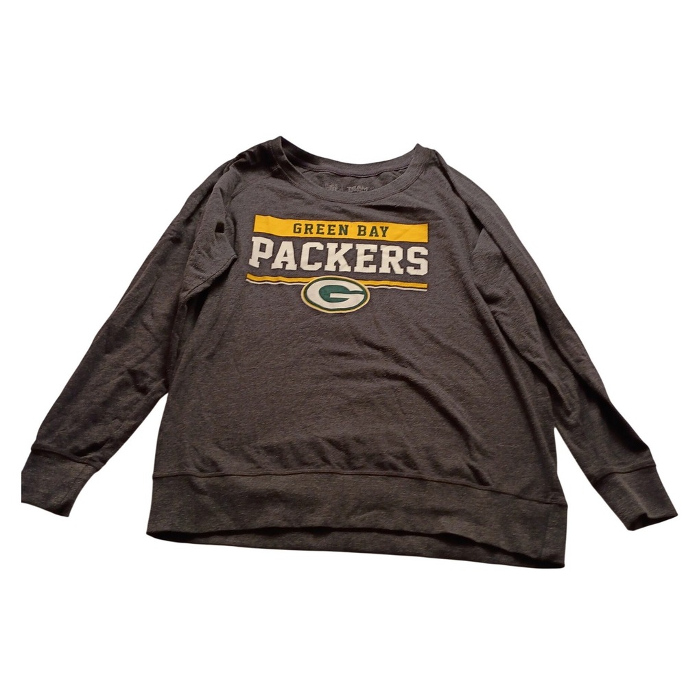 NFL Team Apparel Sweatshirt Men's Green Bay Packers Graphic XL Gray Football Fan
